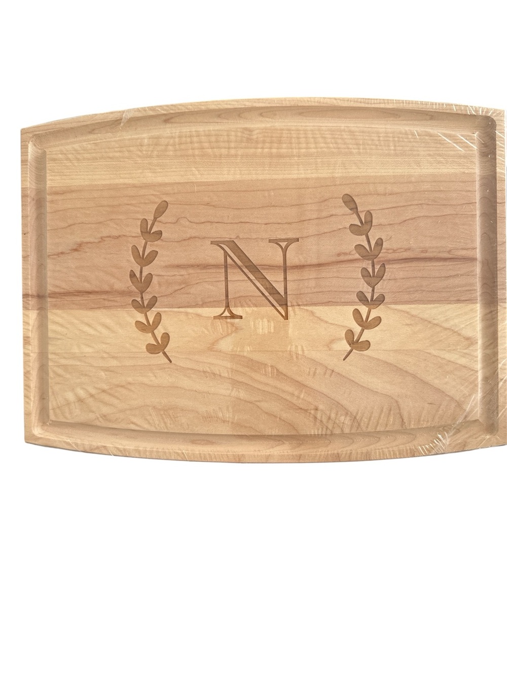 NEW Maple Leaf at Home Cutting Board Initial N Charcuterie  12”x9”